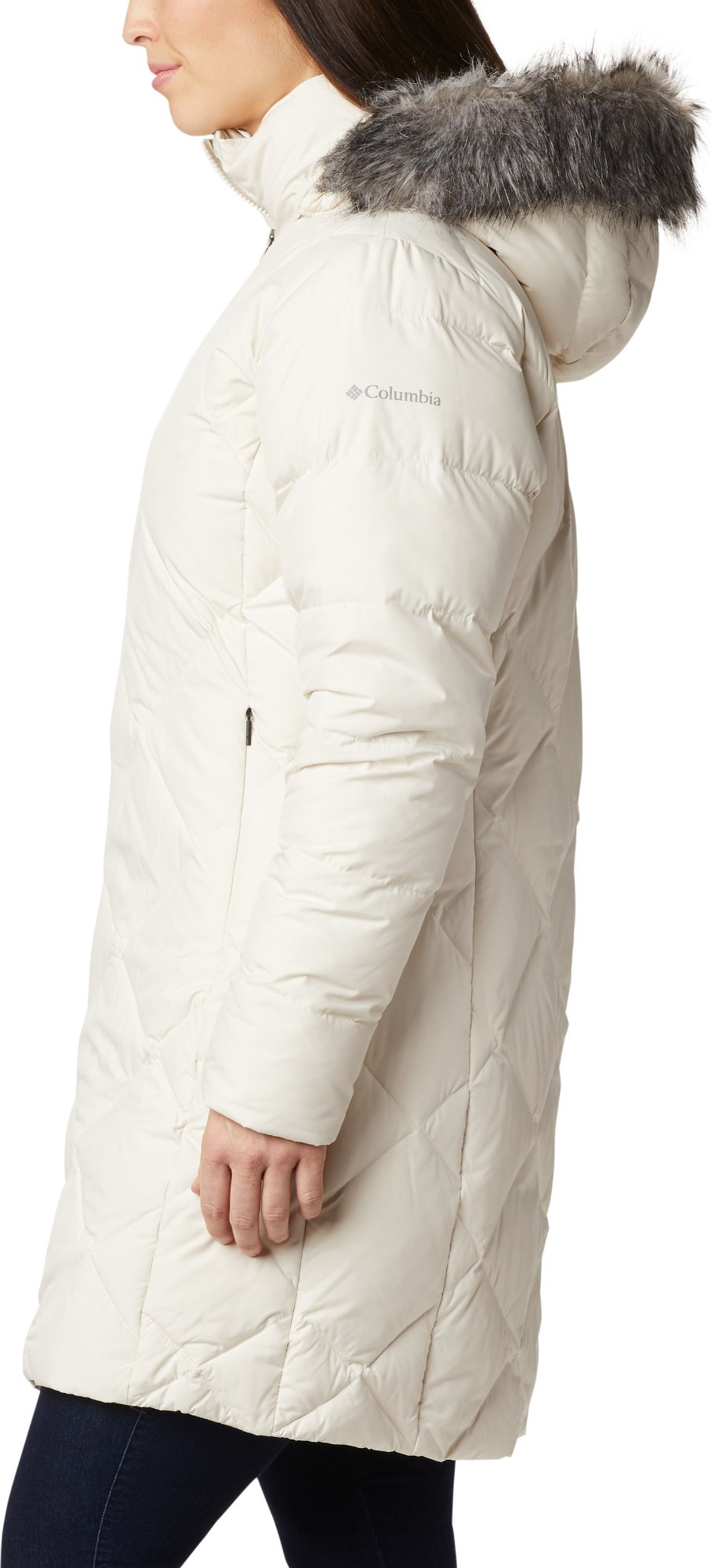 columbia mid length down jacket