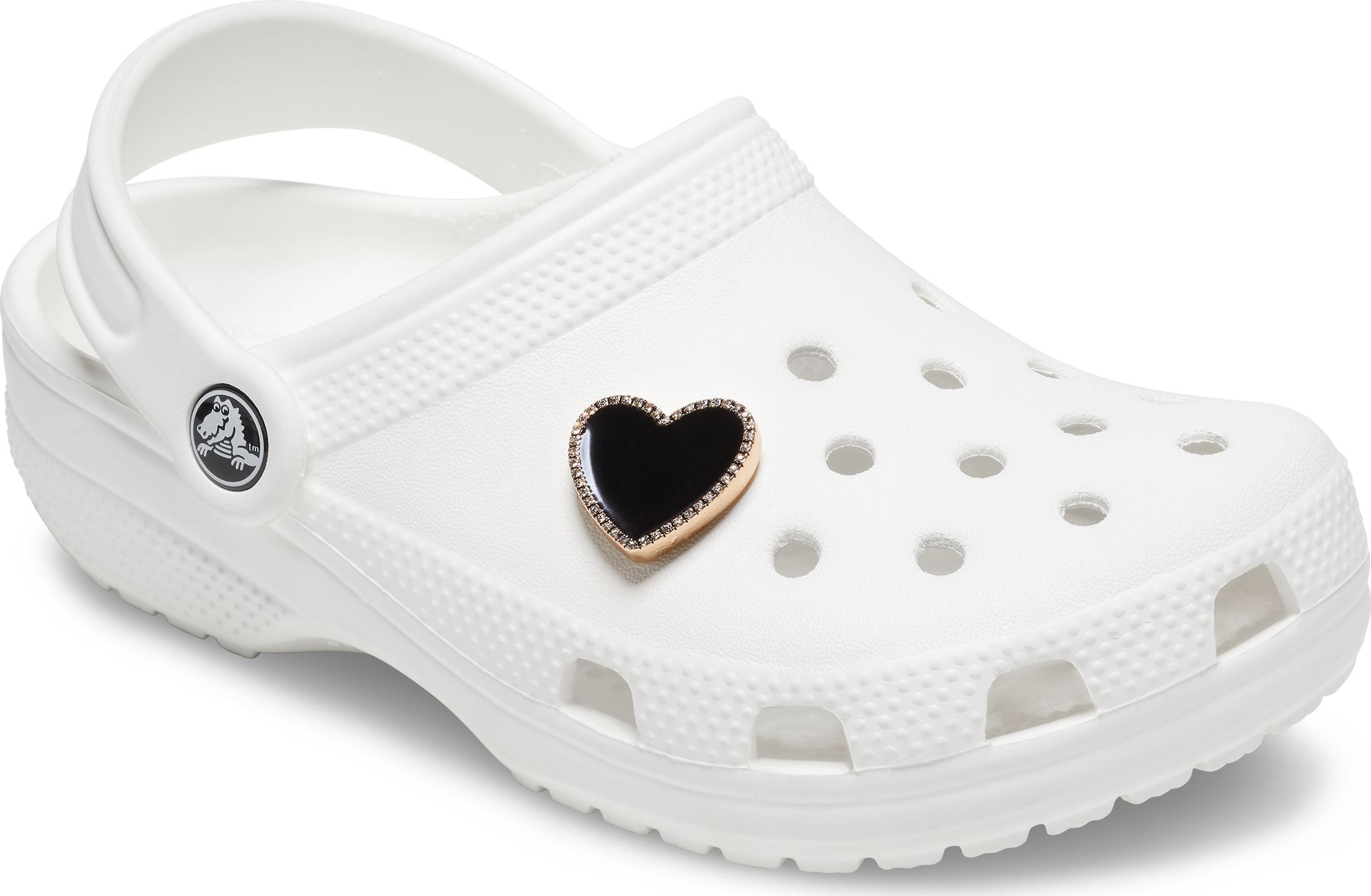 Crocs™ Black Heart with Gold Outline | OPEN24.LV